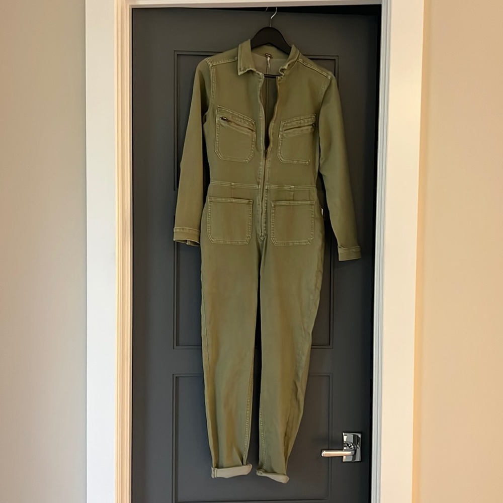 Army green jumpsuit by free people